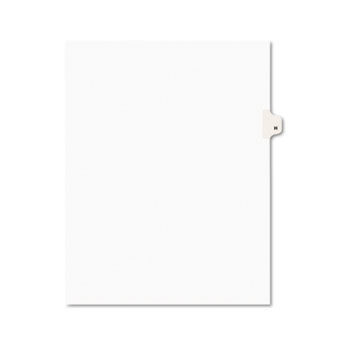 Avery-Style Legal Side Tab Dividers, One-Tab, Title H, Letter, White, 25/Pack