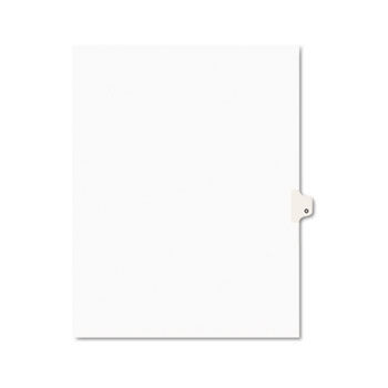 Avery-Style Legal Side Tab Dividers, One-Tab, Title O, Letter, White, 25/Pack