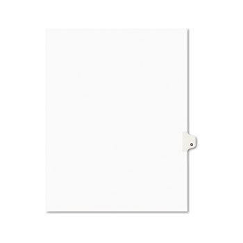 Avery-Style Legal Side Tab Dividers, One-Tab, Title Q, Letter, White, 25/Pack