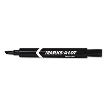 Permanent Marker, Large Chisel Tip, Black, Dozen