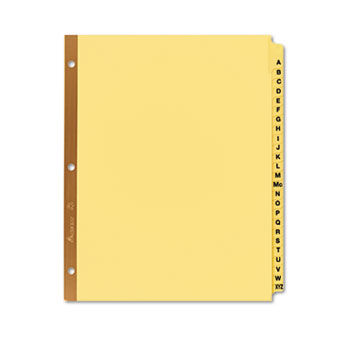 Gold Reinforced Laminated Tab Dividers, 25-Tab, A-Z, Letter, Buff, 25/Set