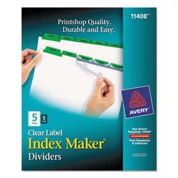 Index Maker Divider w/Color Tabs, Green 5-Tab, Letter, 5 Sets/Pack