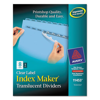 Index Maker Clear Label Punched Dividers, Blue 8-Tab, Letter