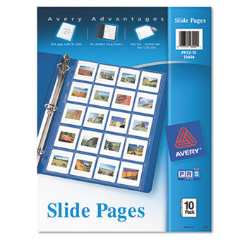 Photo Pages for Twenty 2 x 2 Slides, 3-Hole Punched, 10/Pack