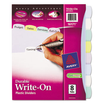 Translucent Multicolor Write-On Big Tab Dividers, 8-Tab, 8-1/2 x 11, 1/Set