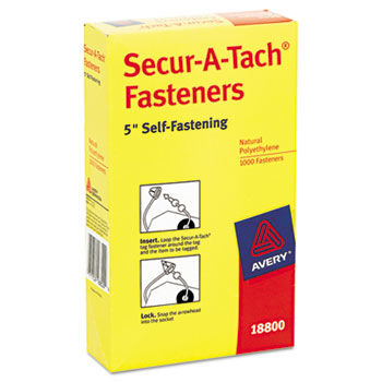 Secur-A-Tach Tag Fasteners, Weatherproof Nylon, 5"" Long, 1,000/Box