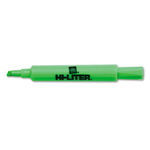 Desk Style Highlighter, Chisel Tip, Fluorescent Green Ink. 12/Pk