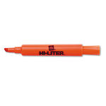 Desk Style Highlighter, Chisel Tip, Fluorescent Orange Ink, 12/Pk