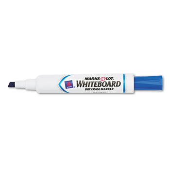 Desk Style Dry Erase Marker, Chisel Tip, Blue, Dozen