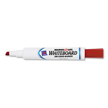 Desk Style Dry Erase Marker, Chisel Tip, Red, Dozen