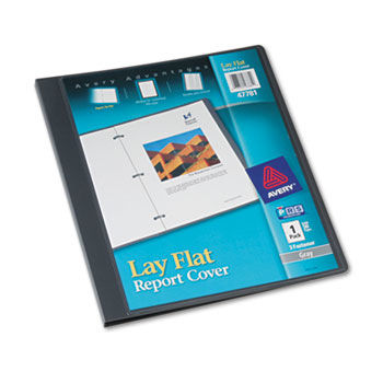 Lay Flat Report Cover, Flex Fastener, Letter, 1/2"" Capacity, Clear/Gray