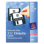 Laser/Inkjet 3.5in Diskette Labels, White, 375/Pack