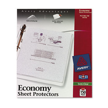 Top-Load Poly Sheet Protectors, Economy Gauge, Letter, Semi-Clear, 150/Box