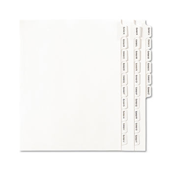 Allstate-Style Legal Index Dividers, 25-Tab, Exhibit A-Z, Letter, White, 26/Pack