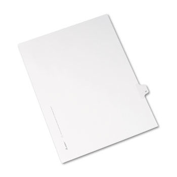 Allstate-Style Legal Side Tab Divider, Title: H, Letter, White, 25/Pack