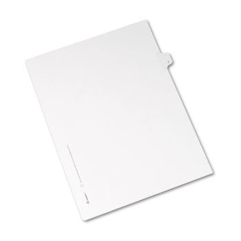 Allstate-Style Legal Side Tab Divider, Title: T, Letter, White, 25/Pack