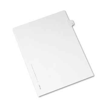 Allstate-Style Legal Side Tab Divider, Title: V, Letter, White, 25/Pack