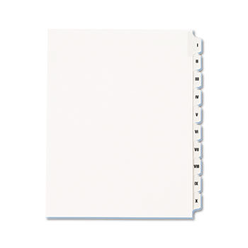 Allstate-Style Legal Side Tab Dividers, 10-Tab, I-X, Letter, White, 10/Set