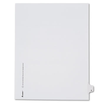 Allstate-Style Legal Side Tab Divider, Title: 3, Letter, White, 25/Pack