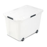 Rolling Storage Box, Letter/Legal, 15-Gallon Size, Clear