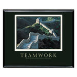 Teamwork/Great Wall Of China"" Framed Motivational Print, 30 x 24