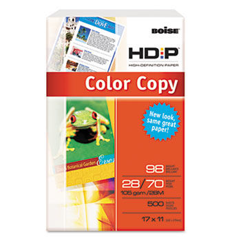 HD:P Color Copy Paper, 98 Brightness, 28lb, 11 x 17, White, 500 Sheets/Ream