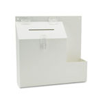 Plastic Suggestion Box with Locking Top, 13 3/4 x 3 5/8 x 13, White