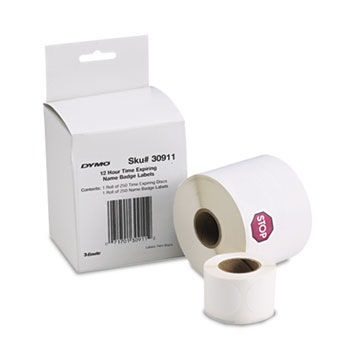 Visitor Management Time-Expiring Name Badges, Adhesive, 2-1/4 x 4, 250/Box