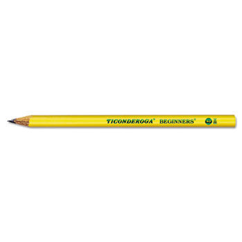 Ticonderoga Beginners Wood Pencil w/o Eraser, #2, Yellow Barrel, Dozen