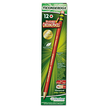 Ticonderoga Erasable Colored Pencils, 2.6 mm, CME Lead/Barrel, Dozen