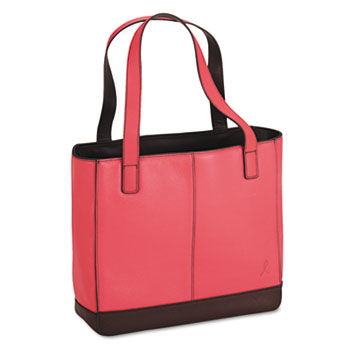 Leather Tote, 11-1/2 x 4 x 10, Pink