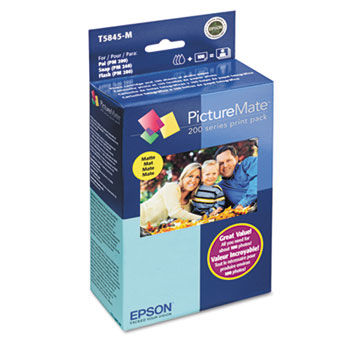 PictureMate Combo Pack 200-Series Ink Cartridge w/100 Matte 4 x 6 Sheets