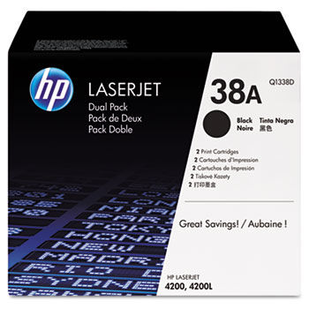 Q1338D (HP 38A) Toner, 12000 Page-Yield, 2/Box, Black