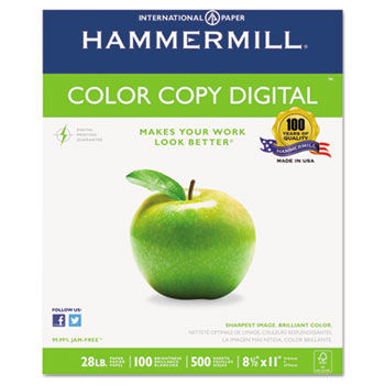 Color Copy Paper, 100 Brightness, 28lb, 8-1/2 x 11, Photo White, 500/Ream