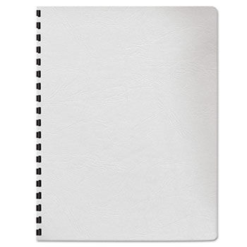 Classic Grain Texture Binding System Covers, 11-1/4 x 8-3/4, White, 200/Pack