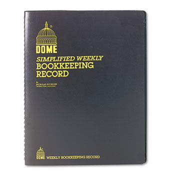 Bookkeeping Record, Black Vinyl Cover, 128 Pages, 8 1/2 x 11 Pages