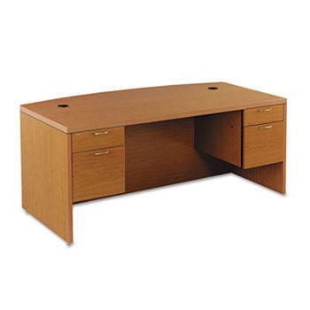 Valido 11500 Bow Top Double Pedestal Desk, 72w x 36d x 29-1/2h, Bourbon Cherry