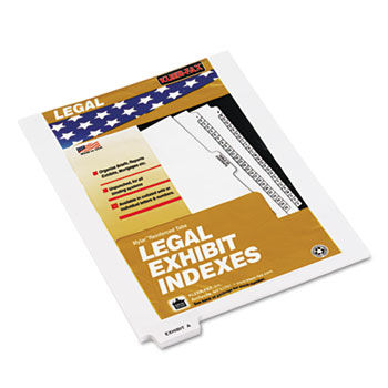 80000 Series Legal Index Dividers, Bottom Tab, Printed ""Exhibit A"", 25/Pack