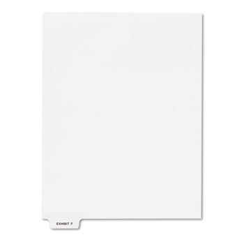 80000 Series Legal Index Dividers, Bottom Tab, Printed ""Exhibit F"", 25/Pack