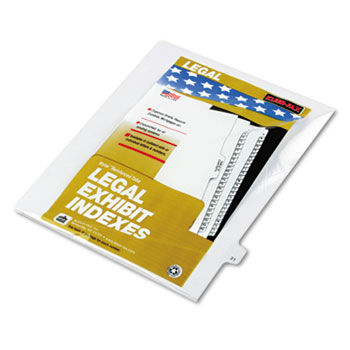 80000 Series Legal Index Dividers, Side Tab, Printed ""21"", 25/Pack