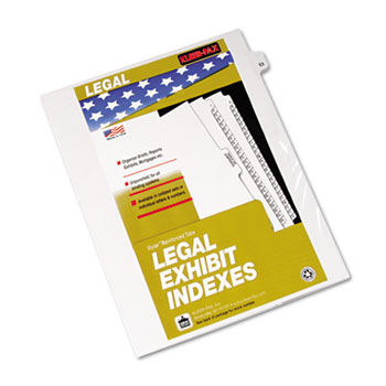 80000 Series Legal Index Dividers, Side Tab, Printed ""53"", 25/Pack