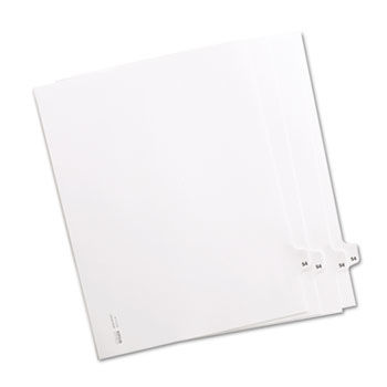 80000 Series Legal Index Dividers, Side Tab, Printed ""54"", 25/Pack