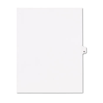 80000 Series Legal Index Dividers, Side Tab, Printed ""63"", 25/Pack