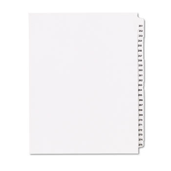 80000 Series Legal Index Divider Set, Side Tabs, Printed ""251""-""275""