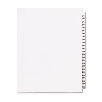 80000 Series Legal Index Divider Set, Side Tabs, Printed ""276""-""300""""