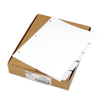 80000 Series Blank 1/5-Tab Divider Set, Letter, White, 25 Sets/Box