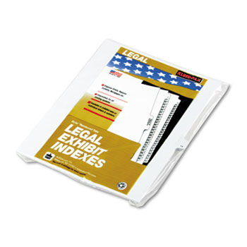 90000 Series Legal Exhibit Index Dividers, Side Tab, Printed ""14"", 25/Pack