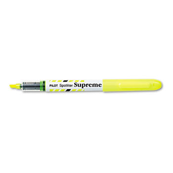 Spotliter Supreme Highlighter, Chisel Tip, Fluorescent Yellow Ink, 12/Pk