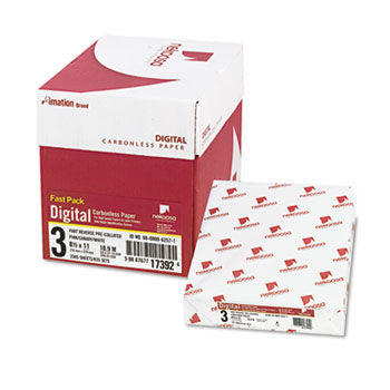 Fast Pack Digital Carbonless Paper, 8-1/2 x 11, Pink/Canary/White, 2500/Carton