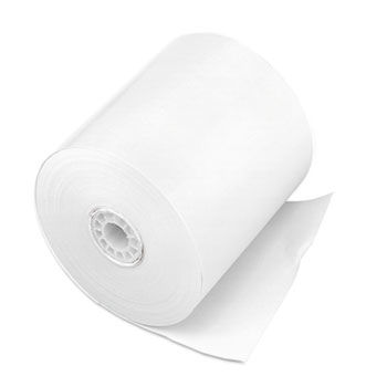 Single-Ply Cash Register/POS Rolls, 3"" x 150 ft., White, 50/Carton